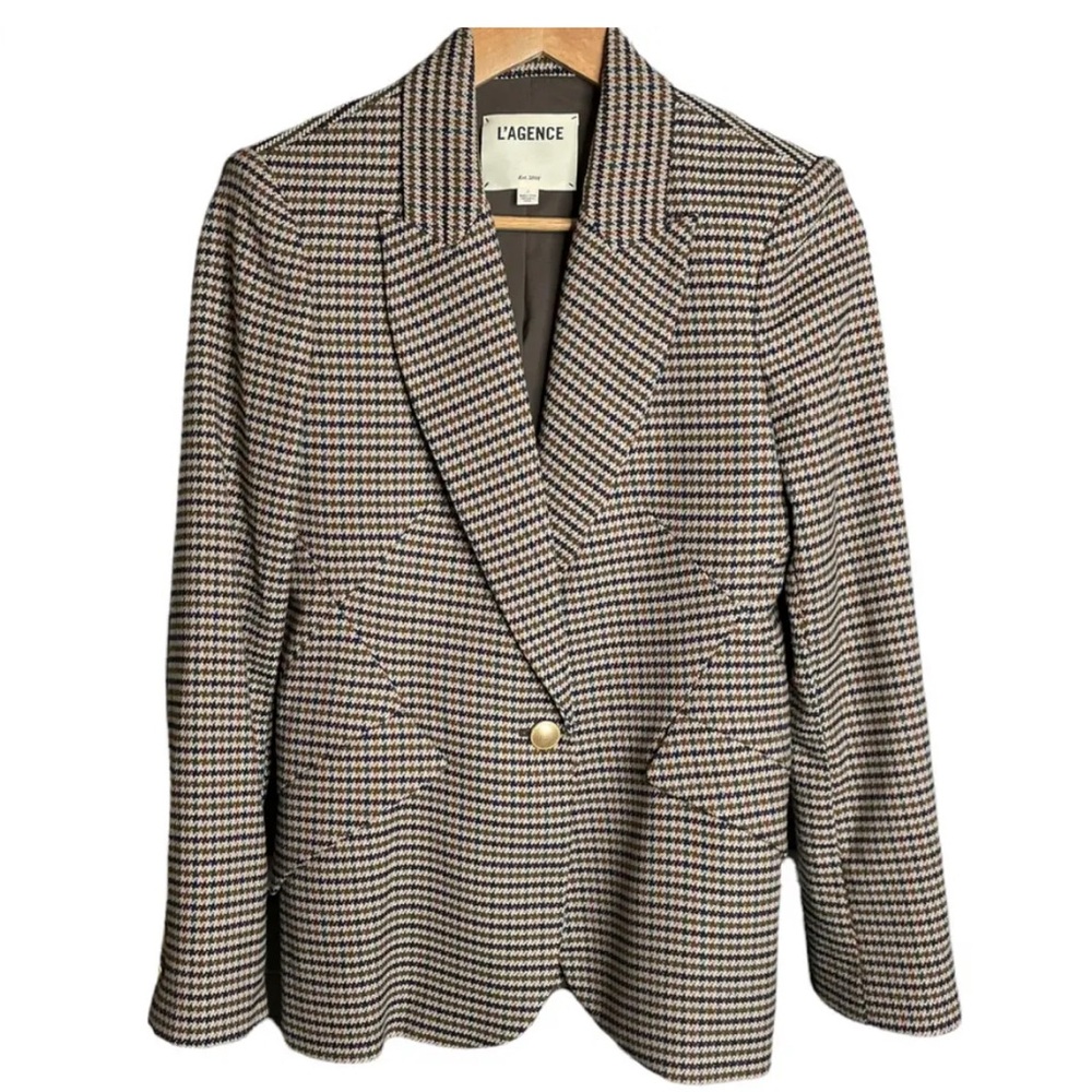 L'agence Chamberlain Blazer in Comey Houndstooth. Size 10